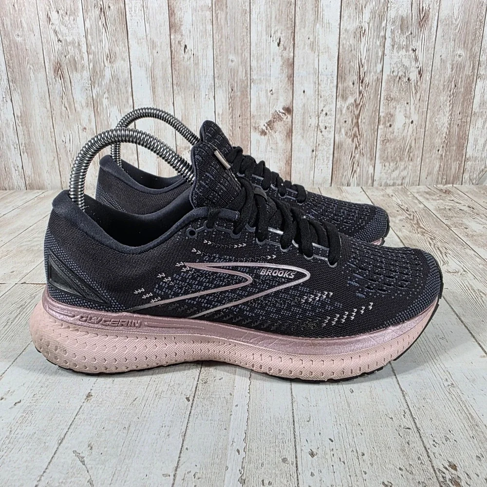 Brooks Glycerin 19 Womens Running Shoes Black Rose Gold 1203431B074 Size 7
